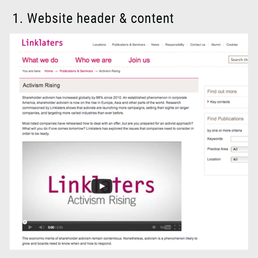 animation for the linklaters website