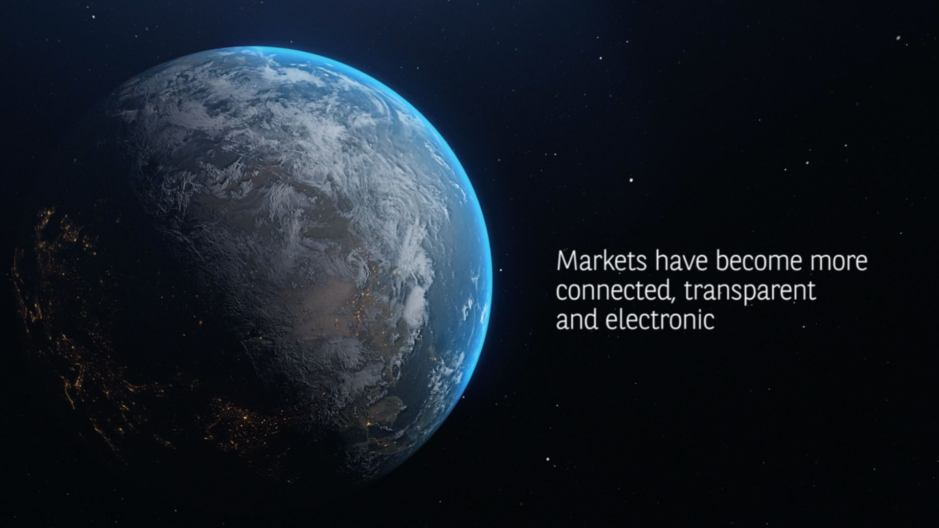 an animated motion graphics view of earth with opening text